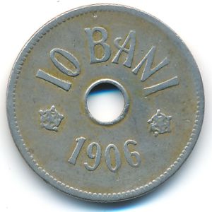 Romania, 10 bani, 1906
