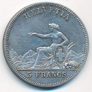 Швейцария, 5 франков (1863 г.)