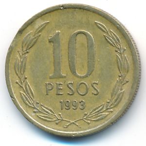 Chile, 10 pesos, 1993
