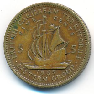 Восточные Карибы, 5 центов (1965 г.)