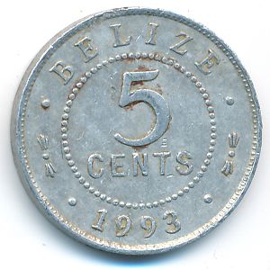 Белиз, 5 центов (1993 г.)