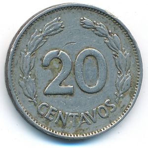 Ecuador, 20 centavos, 1972