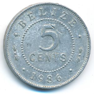 Белиз, 5 центов (1986 г.)