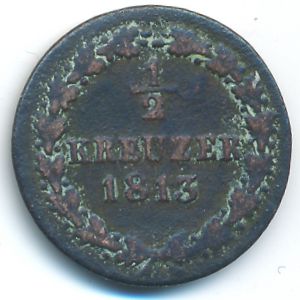 Нассау, 1/2 крейцера (1813 г.)