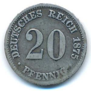 Германия, 20 пфеннигов (1875 г.)