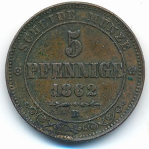 Саксония, 5 пфеннигов (1862 г.)