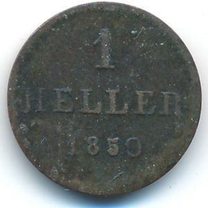 Frankfurt, 1 heller, 1850