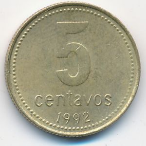 Аргентина, 5 сентаво (1992 г.)
