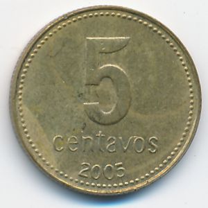 Аргентина, 5 сентаво (2005 г.)