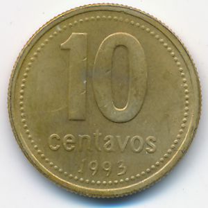Аргентина, 10 сентаво (1993 г.)
