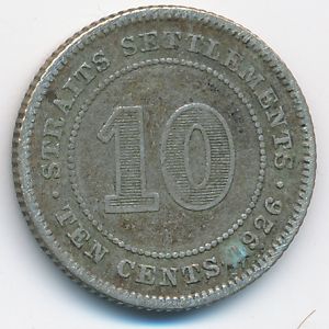 Стрейтс-Сетлментс, 10 центов (1926 г.)