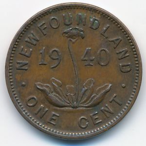 Ньюфаундленд, 1 цент (1940 г.)
