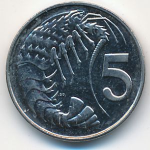 Cayman Islands, 5 cents, 2005