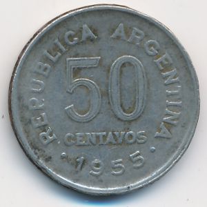 Аргентина, 50 сентаво (1955 г.)