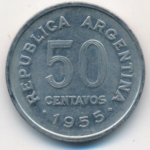 Argentina, 50 centavos, 1955