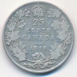 Канада, 25 центов (1918 г.)