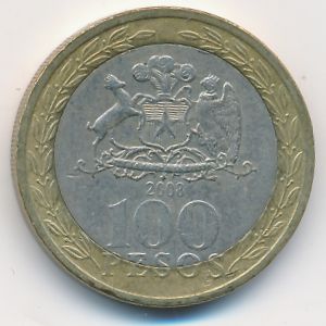 Чили, 100 песо (2008 г.)