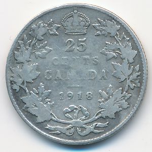 Канада, 25 центов (1918 г.)