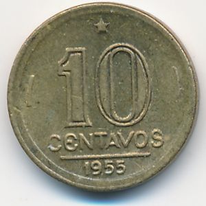 Бразилия, 10 сентаво (1955 г.)