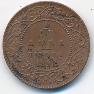 Британская Индия, 1/12 анны (1898 г.)