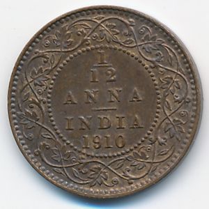 Британская Индия, 1/12 анны (1910 г.)