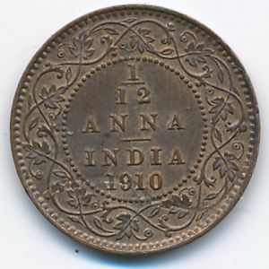Британская Индия, 1/12 анны (1910 г.)