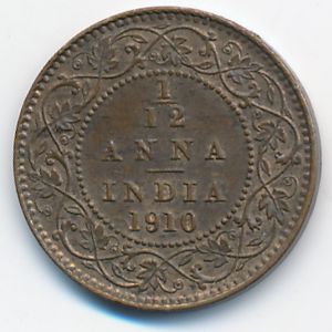 Британская Индия, 1/12 анны (1910 г.)