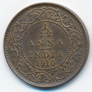 Британская Индия, 1/12 анны (1910 г.)