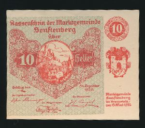 Нотгельды Австрии, 10 геллеров (1920 г.)