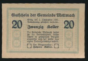 Нотгельды Германии, 20 геллеров (1920 г.)