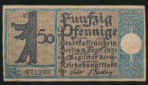 German Notgelds, 50 пфеннигов, 1921