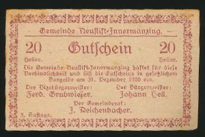 Austria Notgelds, 20 геллеров, 1920
