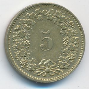 Швейцария, 5 раппенов (1982 г.)