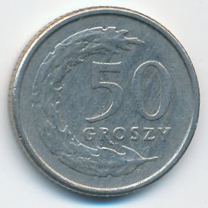 Poland, 50 groszy, 1991