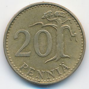 Finland, 20 pennia, 1963