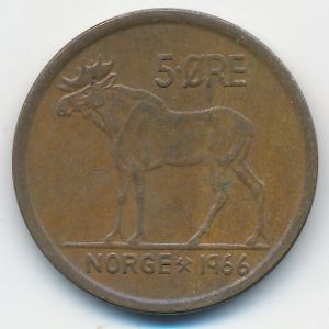 Норвегия, 5 эре (1966 г.)