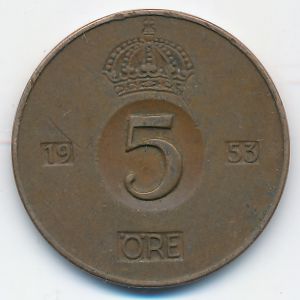 Швеция, 5 эре (1953 г.)
