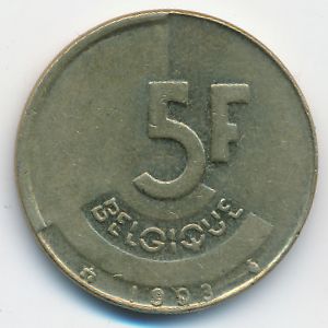 Бельгия, 5 франков (1993 г.)