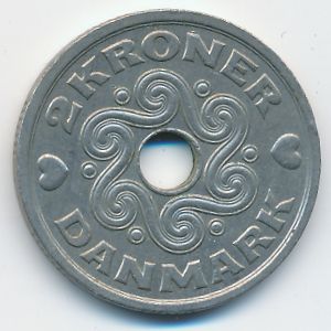 Дания, 2 кроны (1992 г.)