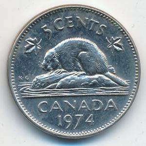 Canada, 5 центов, 1974