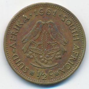 ЮАР, 1/2 цента (1961 г.)