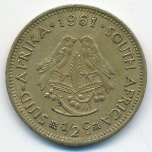 ЮАР, 1/2 цента (1961 г.)