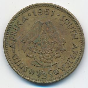 ЮАР, 1/2 цента (1961 г.)