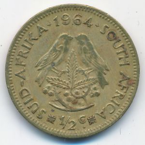 ЮАР, 1/2 цента (1964 г.)