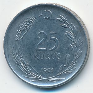 Турция, 25 куруш (1961 г.)