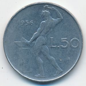 Италия, 50 лир (1956 г.)