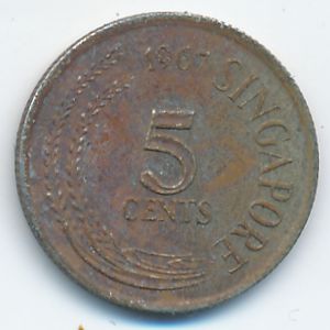 Сингапур, 5 центов (1967 г.)