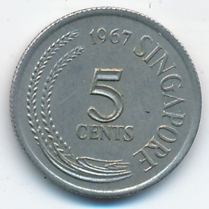 Сингапур, 5 центов (1967 г.)