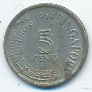 Сингапур, 5 центов (1969 г.)