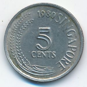 Сингапур, 5 центов (1980 г.)